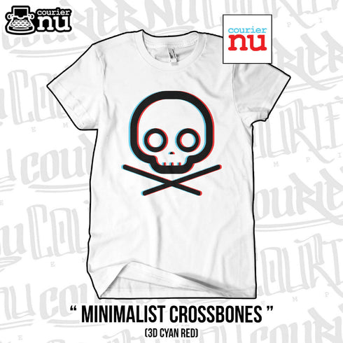 Minimalist Crossbones (3D CyanRed) - TEMPLATE Mock for Instagram Prenta - CMYK